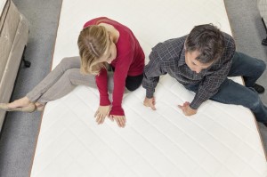 Couple mattress shopping